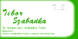 tibor szabadka business card